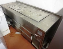 Electrolux stainless steel 6 tray bain marie chilled unit, with 4 freezer drawer unit below, -20ºC /