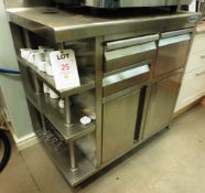 Infrico stainless steel coffee station counter 1000 x 570 x 1050mm high (Please note: if