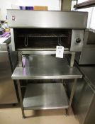 Falcon stainless steel gas grill, mounted on stainless steel table, 900 x 750mm (Please note: