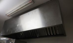 Wall mounted and ceiling mounted stainless steel triple filter extraction hood, 2400 x 960mm (Method