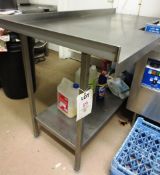Stainless steel L shaped preparation table, 1400mm length (Please note: if successful in
