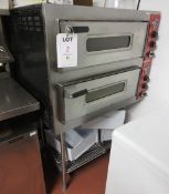 Pizza Group SEL stainless steel twin deck pizza oven, 950 x 800 x 750mm, mounted on stand (Please