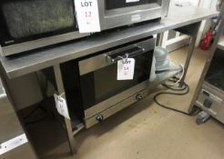 Stainless steel preparation table, with below shelf, 1800mm length (Please note: if successful in