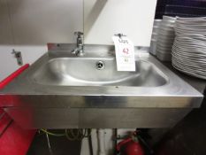 Stainless steel wall mounted hand wash sink, 500mm (Please note: if successful in purchasing this