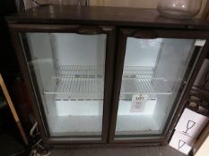 Glass fronted double door chilling cabinet (Please note: if successful in purchasing this lot, it