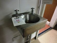 Stainless steel wall mounted handwash sink, 300mm length (Please note: if successful in purchasing