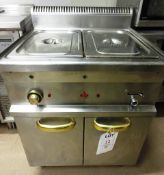Hobart stainless steel electric twin tray steamer, with below warming, type: HEBM77, serial no: