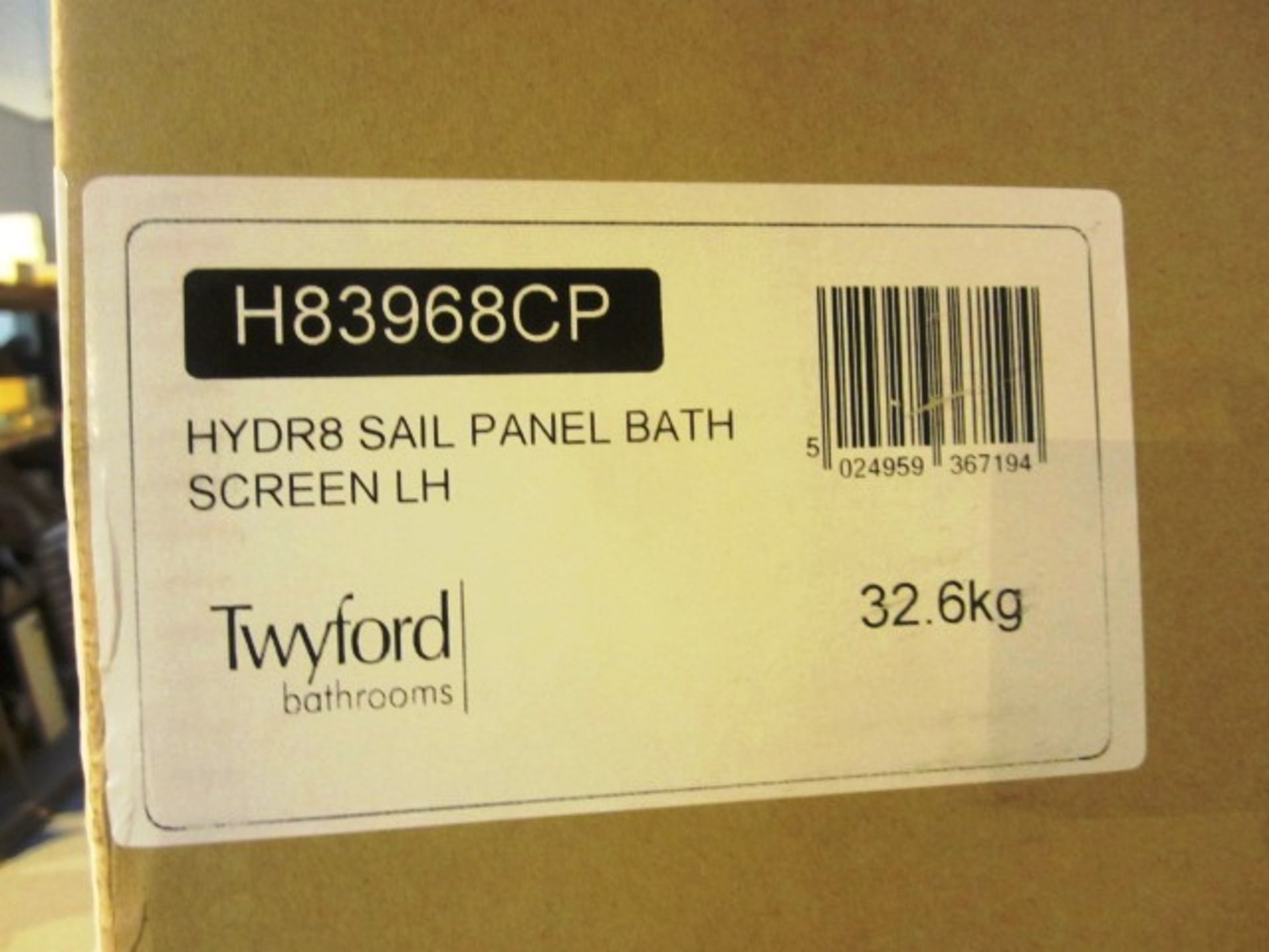 Twyford Sail panel bath screen, L/H - Image 2 of 2