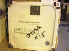 Merlyn double skin stone resin shower tray, 900mm x 900mm