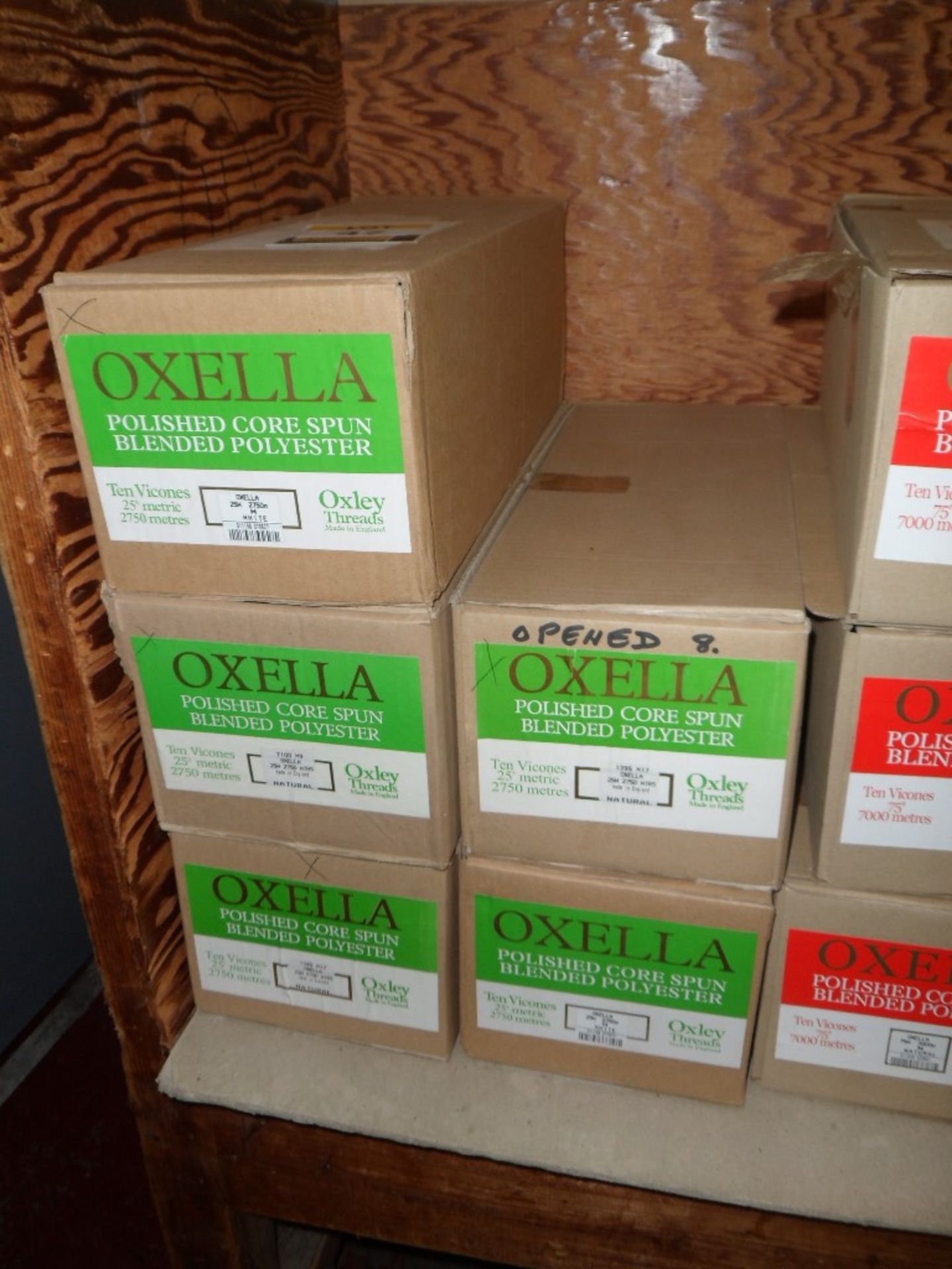 4 full and 1 part Box Oxella polyester thread, (total 48 cones ), white & natural,10 per box ( - Image 2 of 4