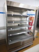 Norpe H38002S stainless steel chilled 4 tier display cabinet,  overall dimensions, (W) 1250mm x (