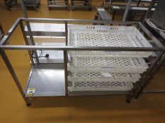 Stainless steel framed tray rack/table, no top, (W) 1275mm x (D) 500mm x (H) 850mm
