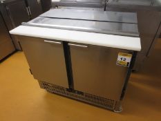 Afinox SE602 Stainless steel double door refrigerated saladette with selection of stainless steel