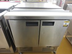Centauro model Saladete -5/3 stainless steel double door refrigerated saladette counter with