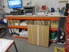 Boltless work bench, 1800mm x 640mm x height 900mm and boltless 4-shelf storage rack, 1250mm x 620mm