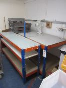 2 Various size workbenches, 2500mm x 920mm x height 920mm / 1840mm x 460mm x height 920mm