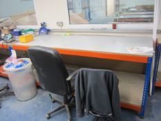 2 boltless workbenches, 2450mm x 920mm x height 920mm