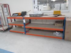 2 Boltless work benches, 1850mm x 620mm x height 900mm / 1200mm x 620mm x height 900mm