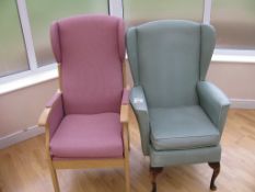 Two various style Wingback chairs