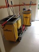 Two cleaning trolleys and equipment