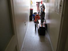 Contents of cleaning cupboards to include: Chemicals, Two Rotawash machines, Vax wet vacuum, Numatic