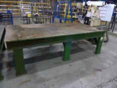 3m x 1.6m welded heavy duty steel workbench with 20mm thick steel top