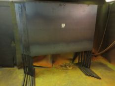 6 fabricated steel noticeboards, 1800mm x 1270mm x 1950mm high (unused)