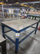 2m x 1m Welded steel workbench with 10mm thick steel top