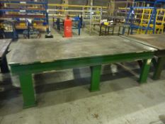 3m x 1.6m welded heavy duty steel workbench with 20mm thick steel top
