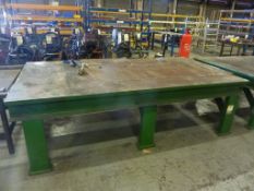 3m x 1.6m welded heavy duty steel workbench with 20mm thick steel top