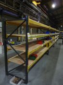 5 bays Link 51M 4 tier boltless steel pallet racking comprising, 6, 1.9m x 900mm end frames, 20