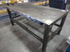 2m x 1m welded steel workbench with 10mm thick steel top