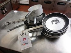 Quantity of assorted commercial pots and pans