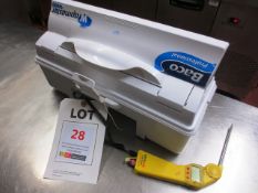 Baco professional Wrapmaster 3000 celophane wrapper and a Hygiplus Easytemp thermometer