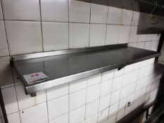 Three wall mounted stainless steel shelf units, 900 x 280mm (excludes contents) (only 1 in picture