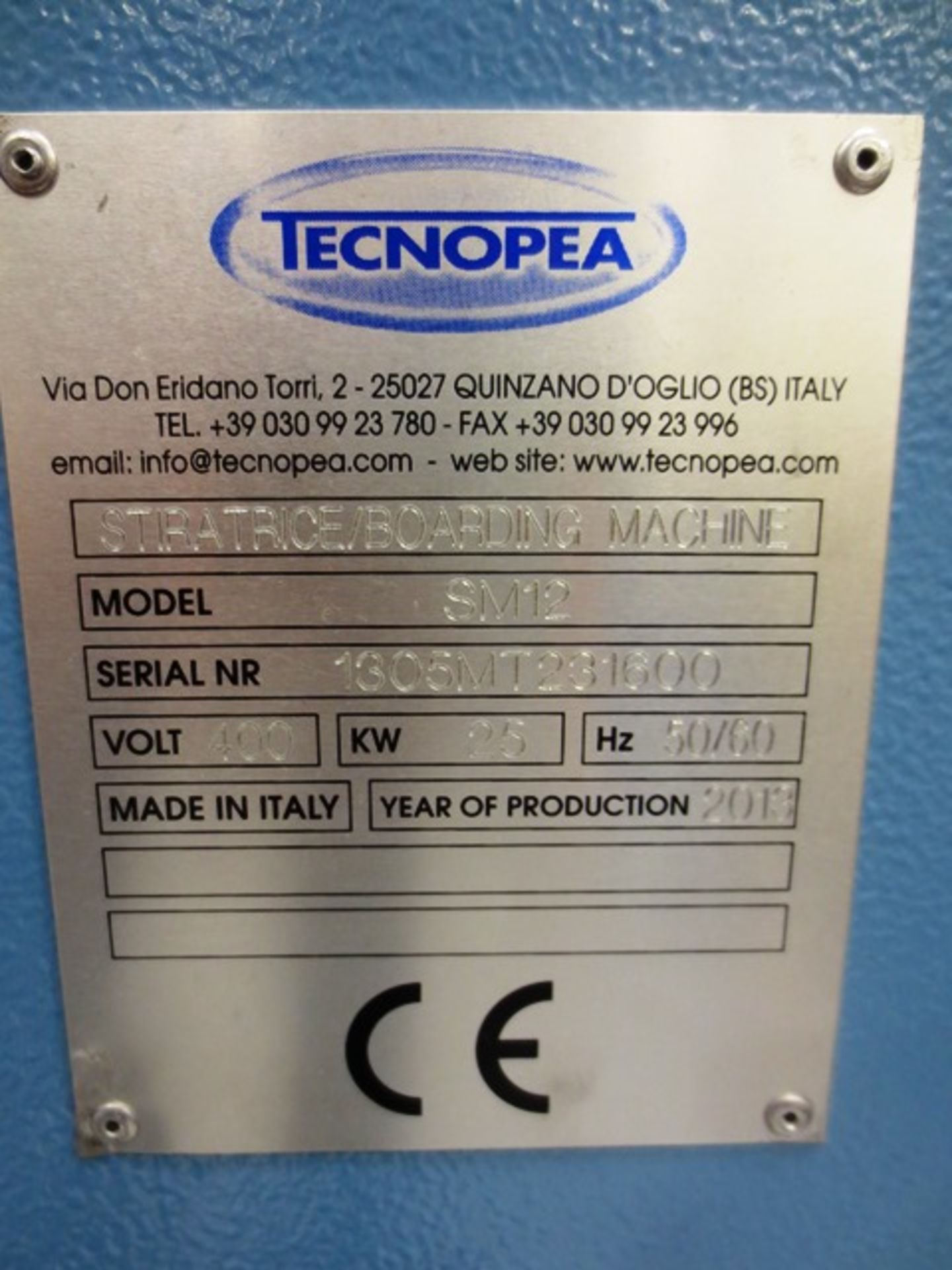 Technopea SM12 rotary 12 leg, full length Stiratrice boarding machine, labelling station, out feed - Image 7 of 13