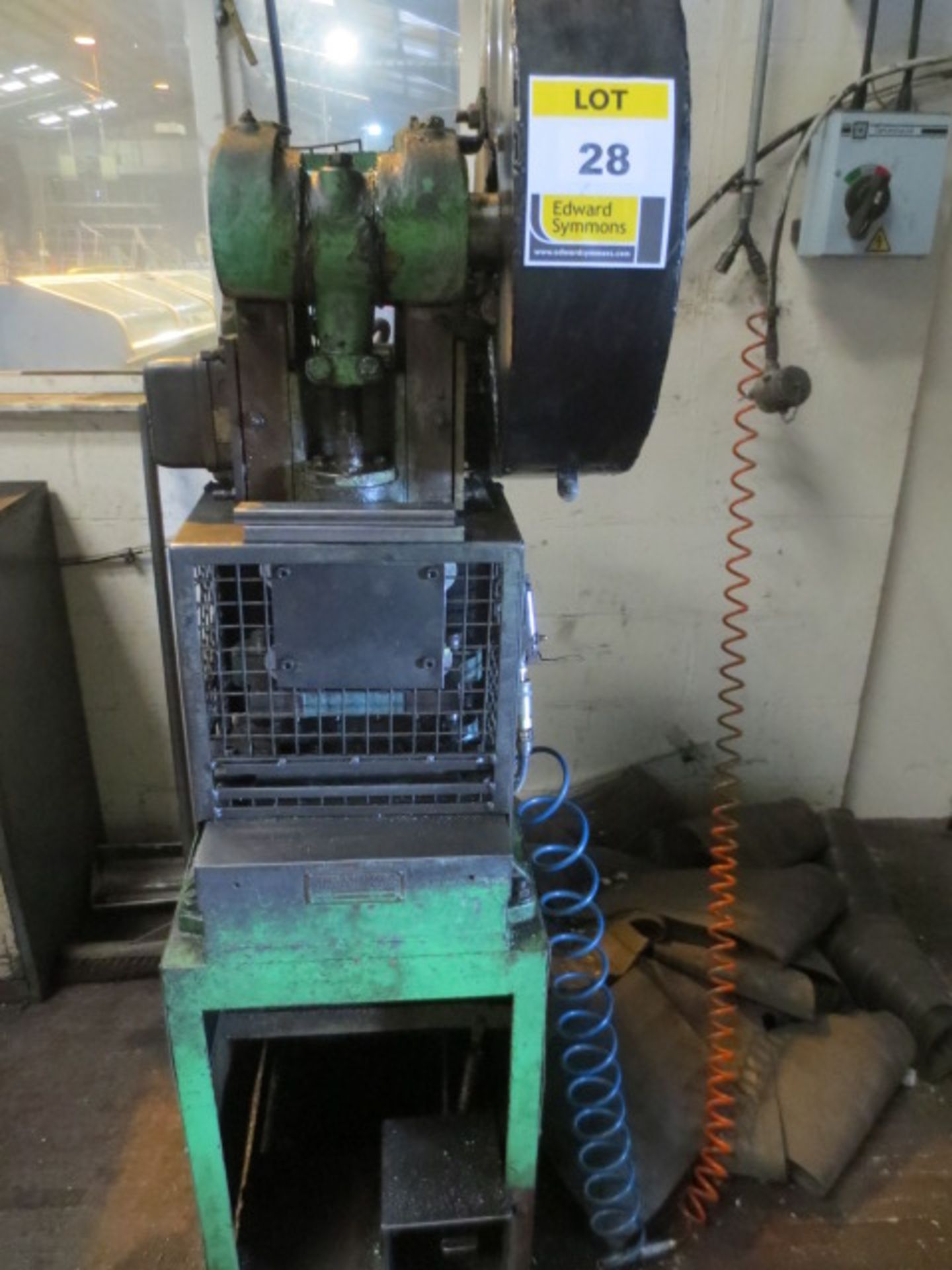 Worcester Model 6 Ton open fronted power press with safety guard press 24. NB: this item has no CE..