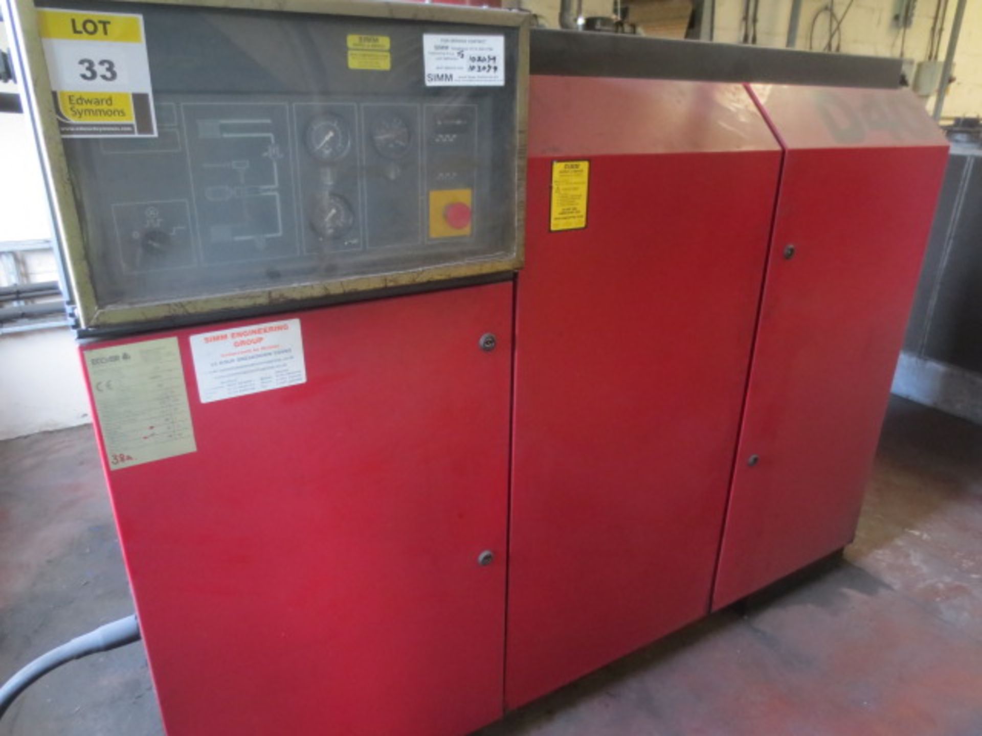 Ecoair Model D40 silenced air compressor, Serial No 32000379, 102592 hours. Please Note: We are...