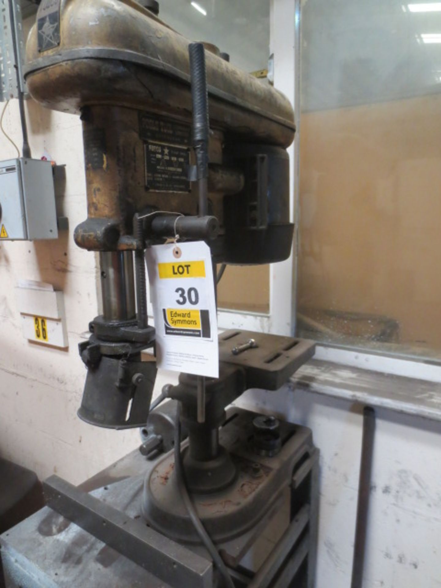 Fobco Model T4 pedestal drill, on mobile stand  (A Work Method Statement and Risk Assessment must be