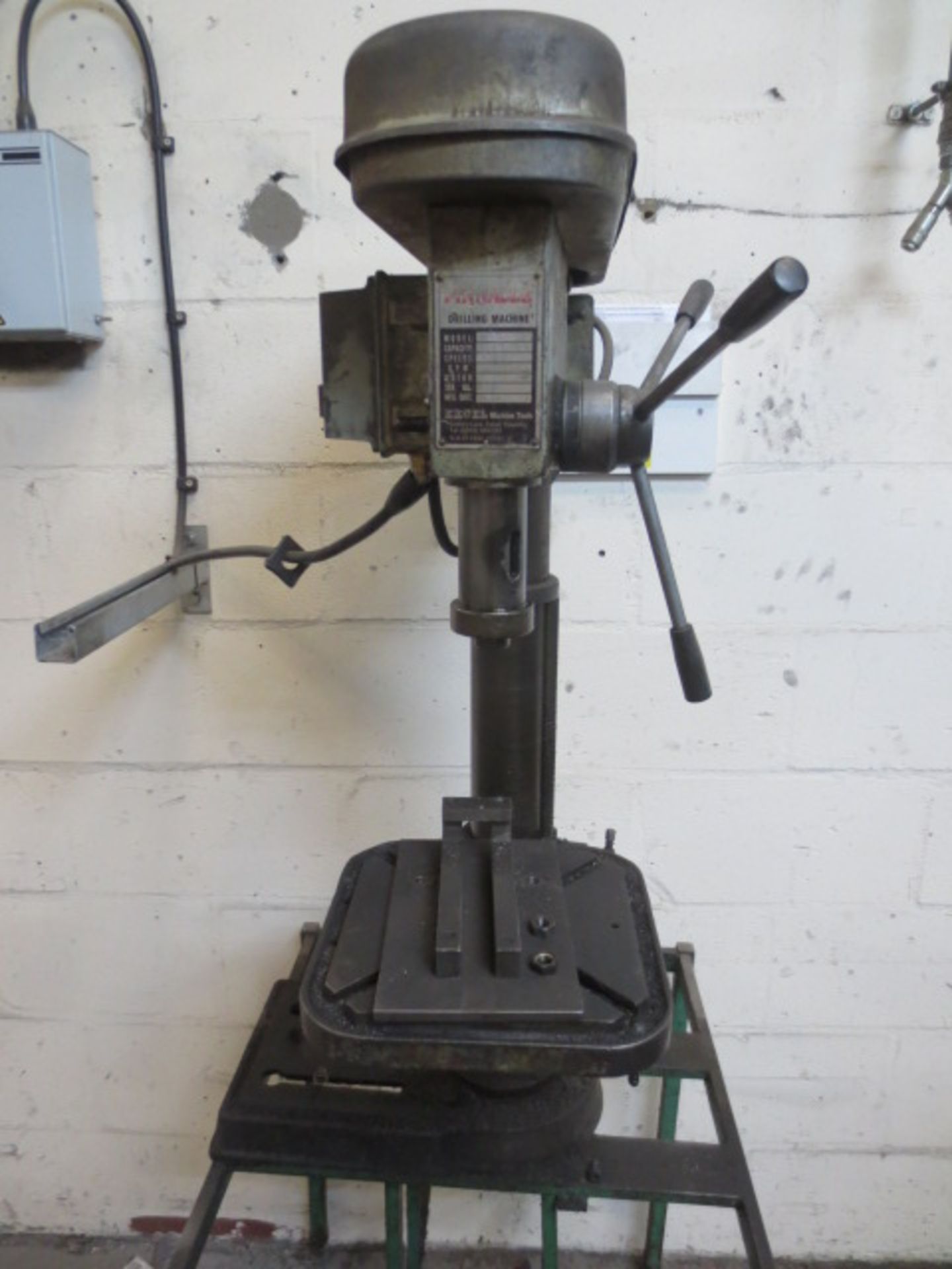 Pinnacle PD16 Pedestal drill 5/8 spindle serial K190 mounted to steel frame  (A Work Method - Image 2 of 3