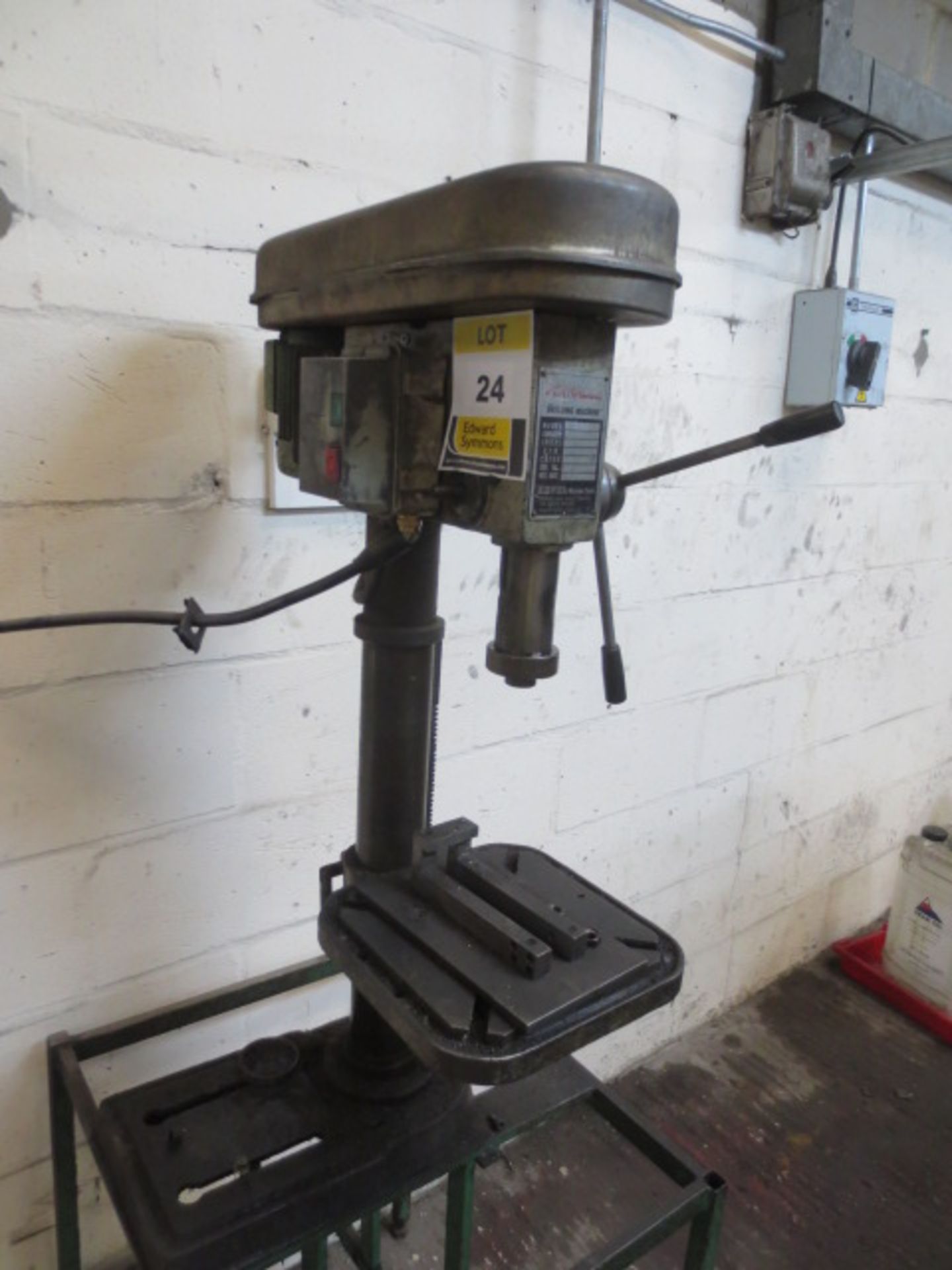 Pinnacle PD16 Pedestal drill 5/8 spindle serial K190 mounted to steel frame  (A Work Method