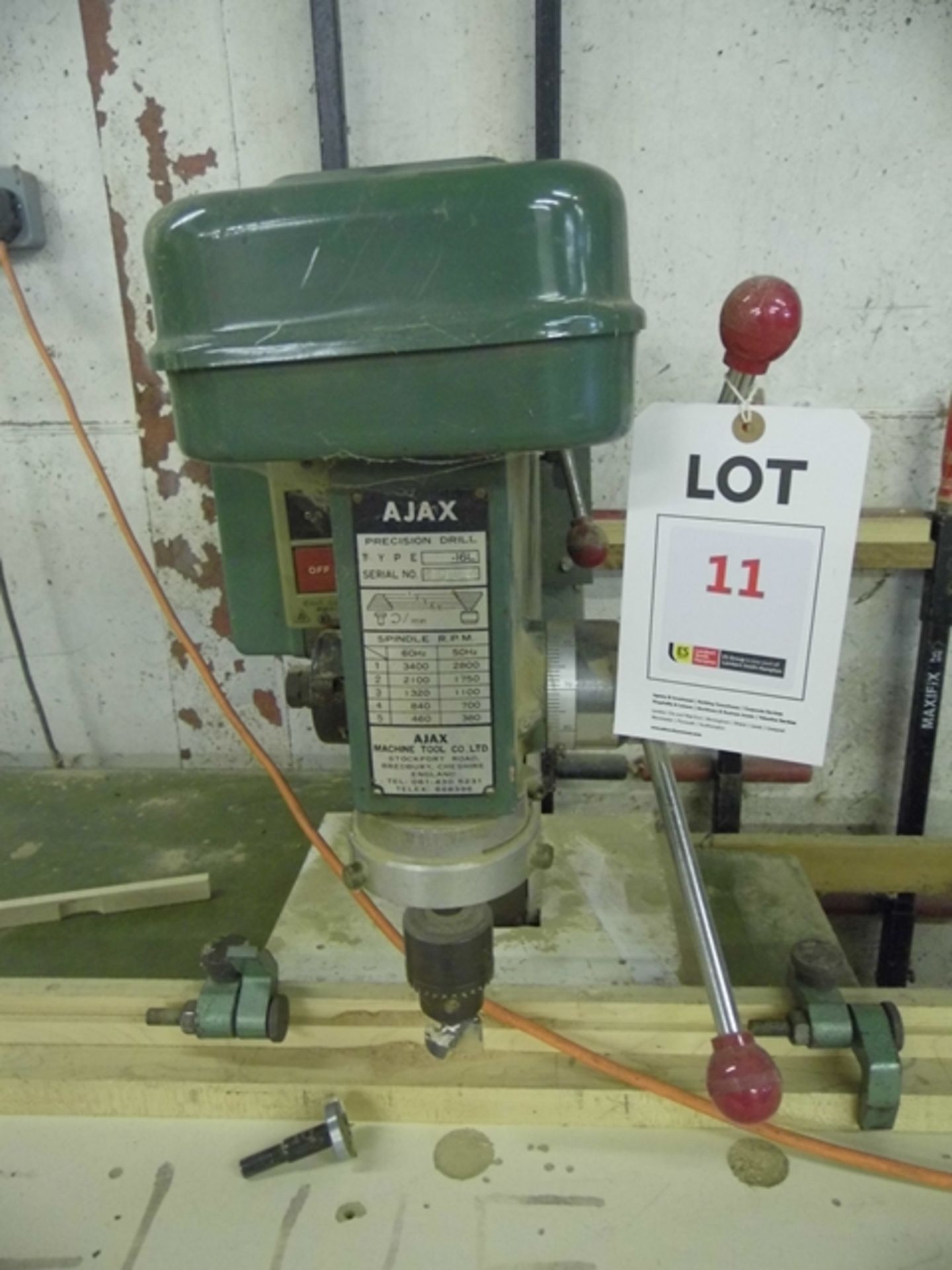 Ajax Type B-16L bench drill Serial No. 4054   (A Work Method Statement and Risk Assessment must be