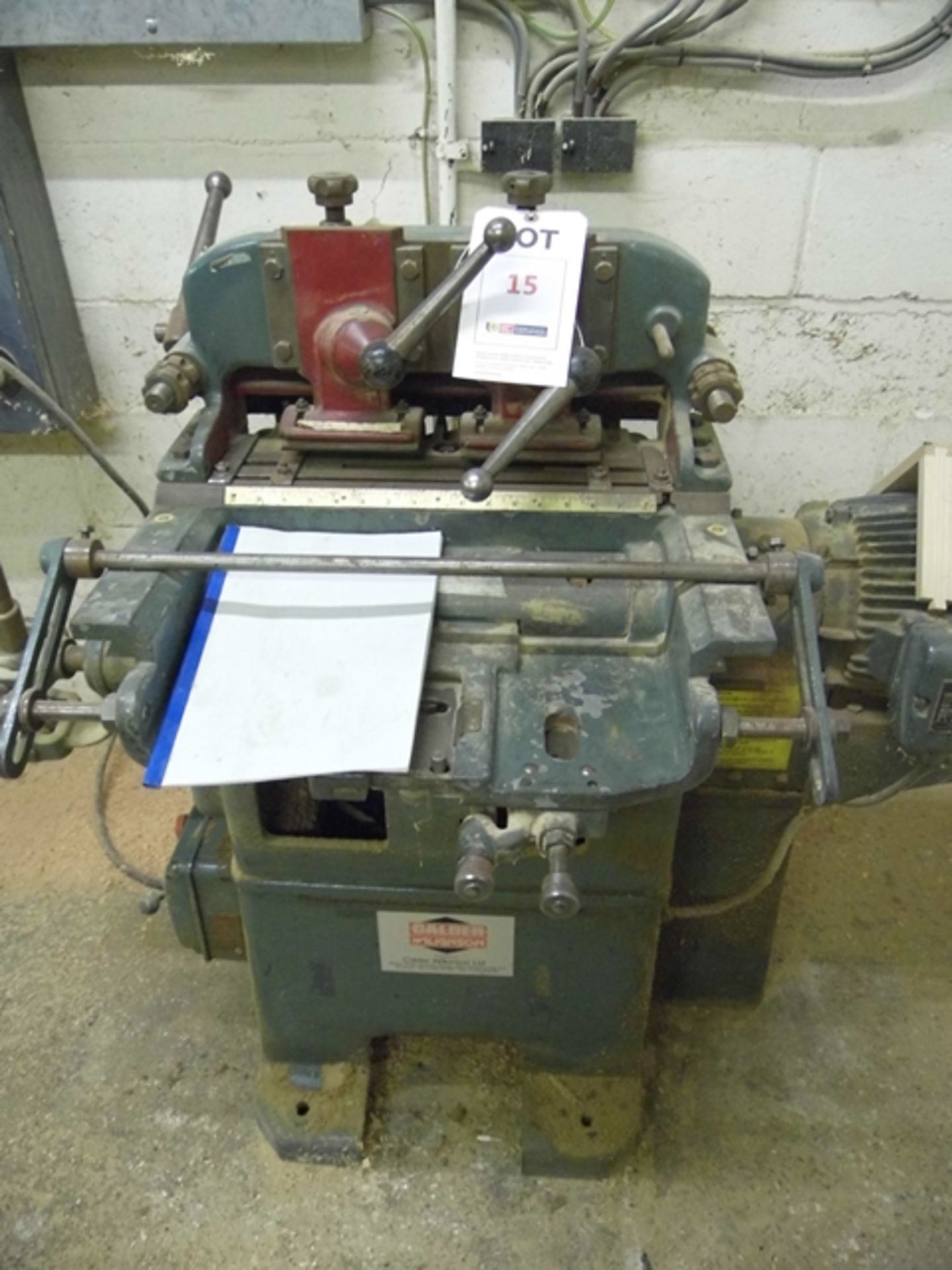 Brookman Type 15RMM dove tailing machine, Serial No. 422   (A Work Method Statement and Risk