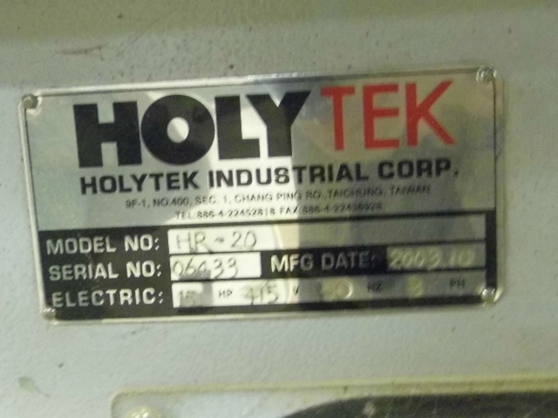 Holytek straight line rip saw model HR-20 with motorised feed and laser line guide, Serial No. - Image 4 of 6