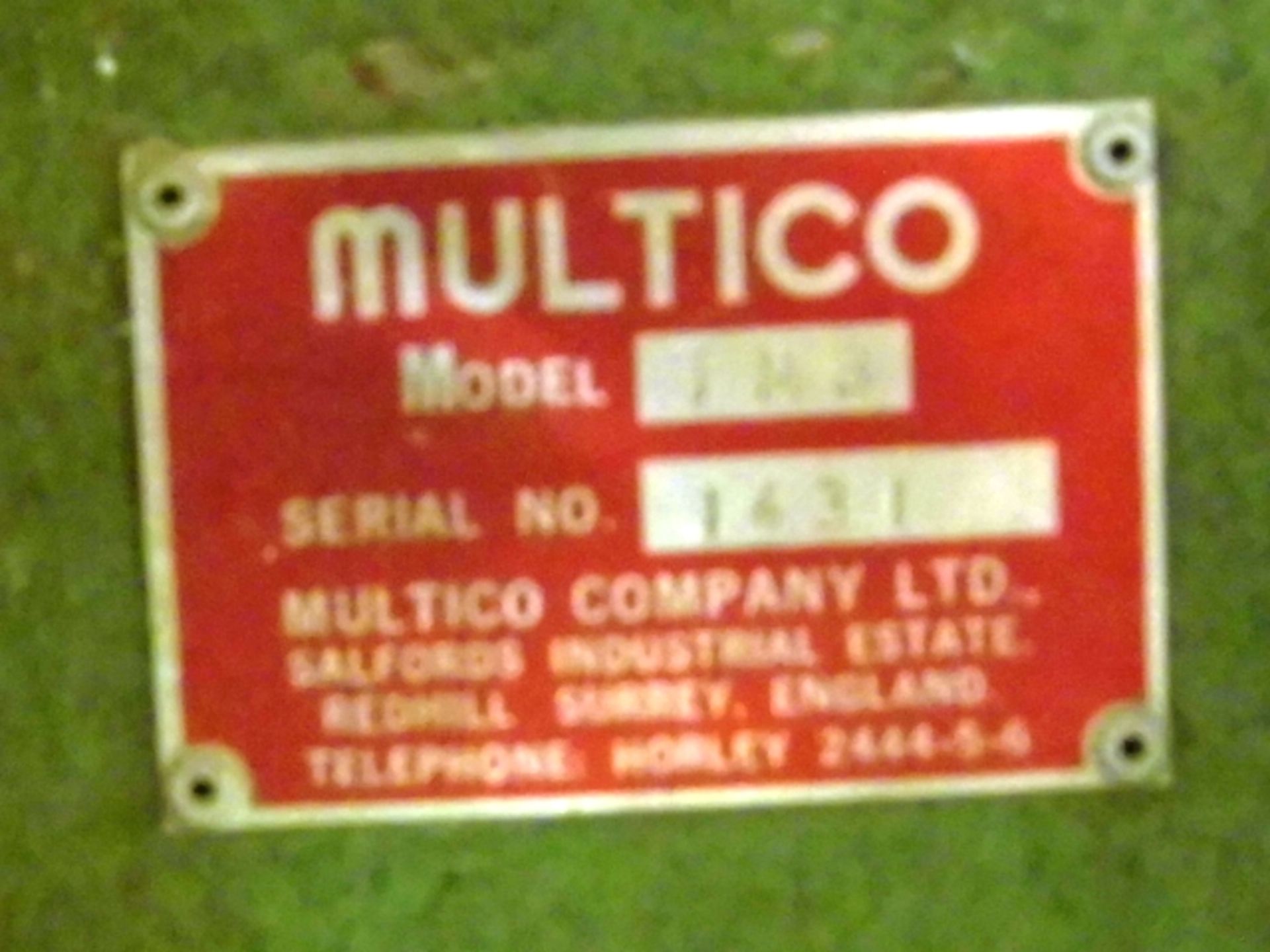 Multico Model TM3 tenoner, Serial No. 1431   (A Work Method Statement and Risk Assessment must be - Image 3 of 3