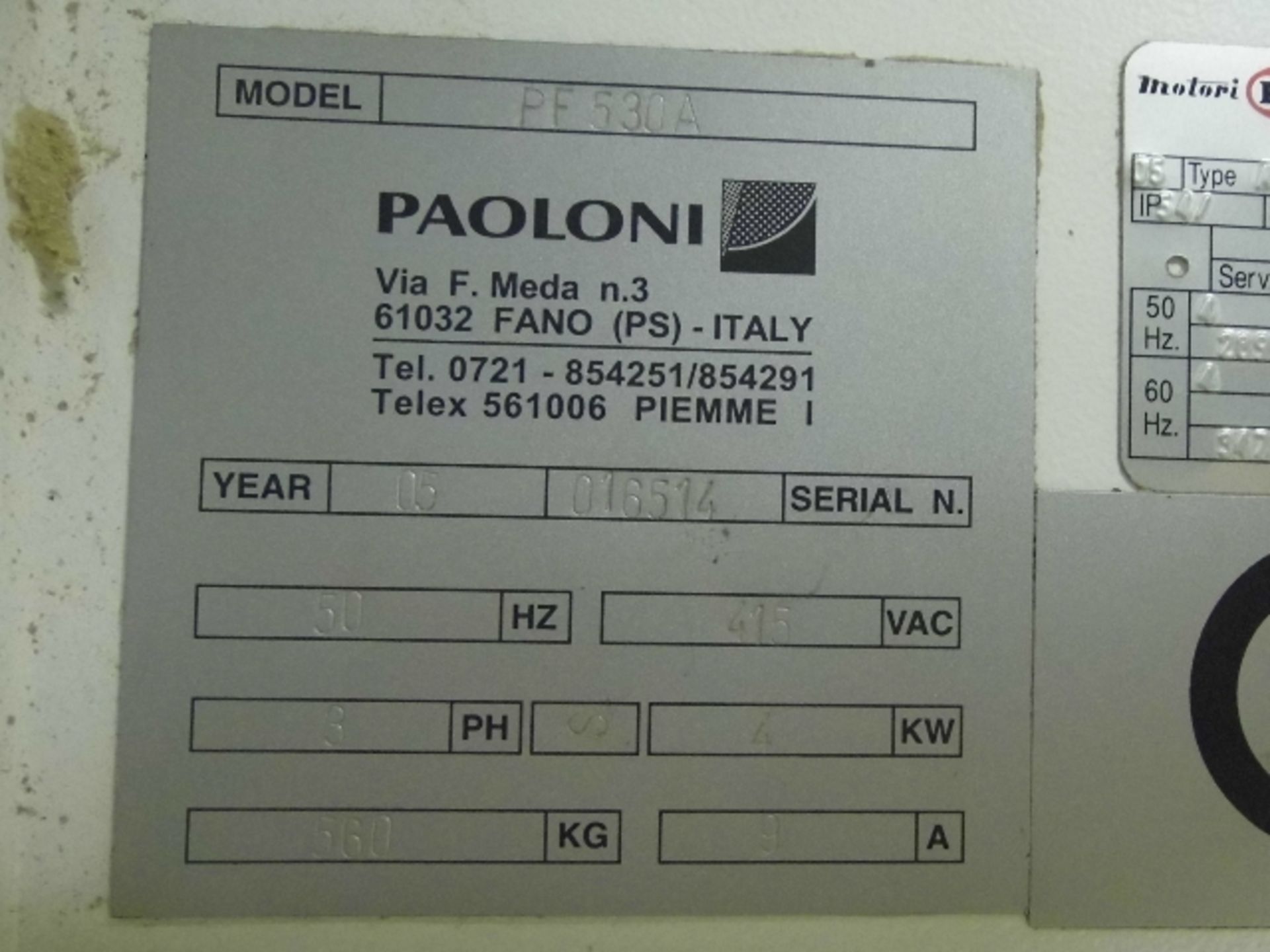 Paoloni PF530A surface planning machine, table length 3000mm, table width 1500mm, Serial No. 016514, - Image 4 of 5
