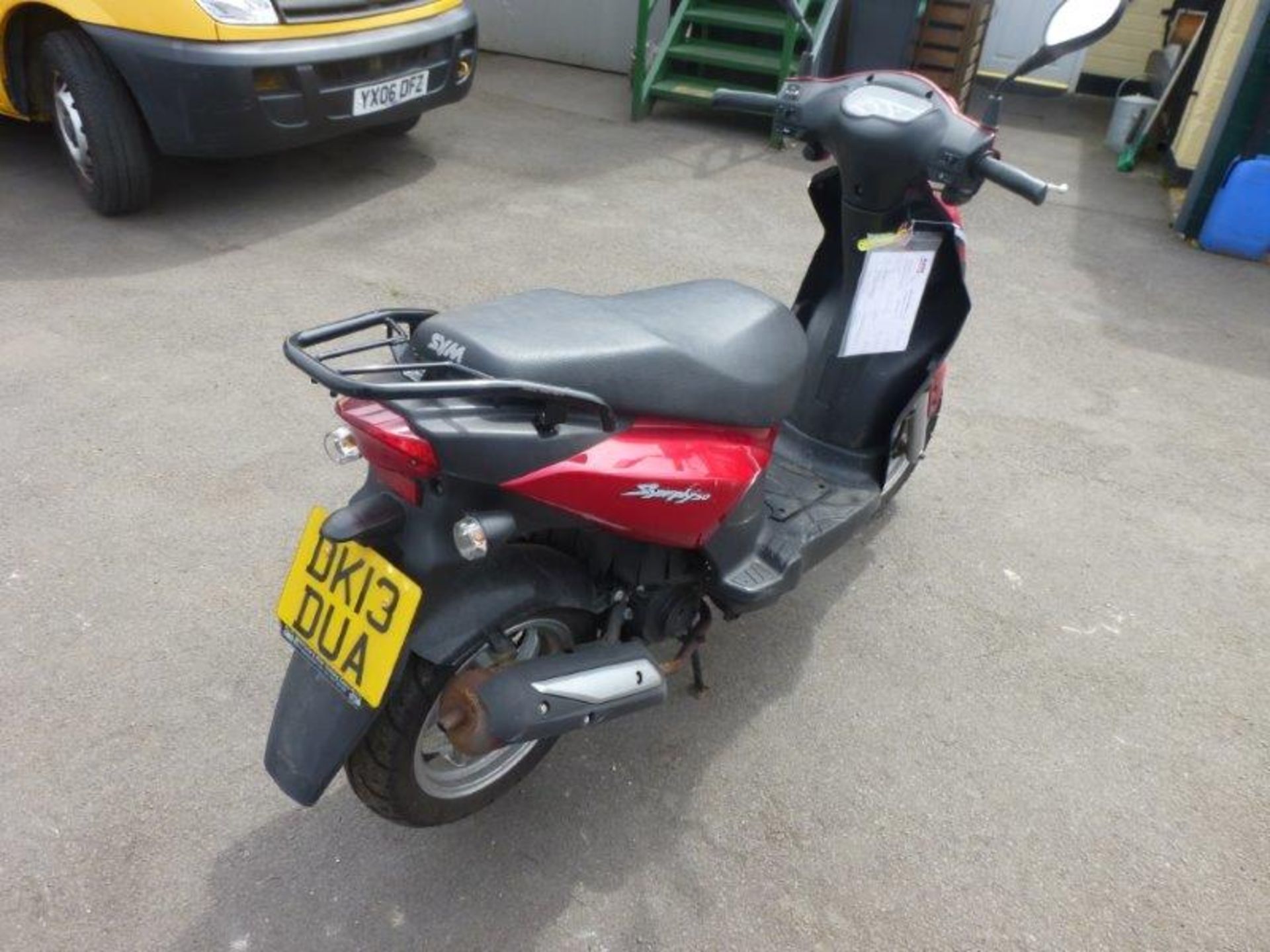 Sym Symply50 AV05W-6 moped, 49cc (Red)  Registration no. DK13 DUA  Date of registration: 18/04/2013 - Image 4 of 5