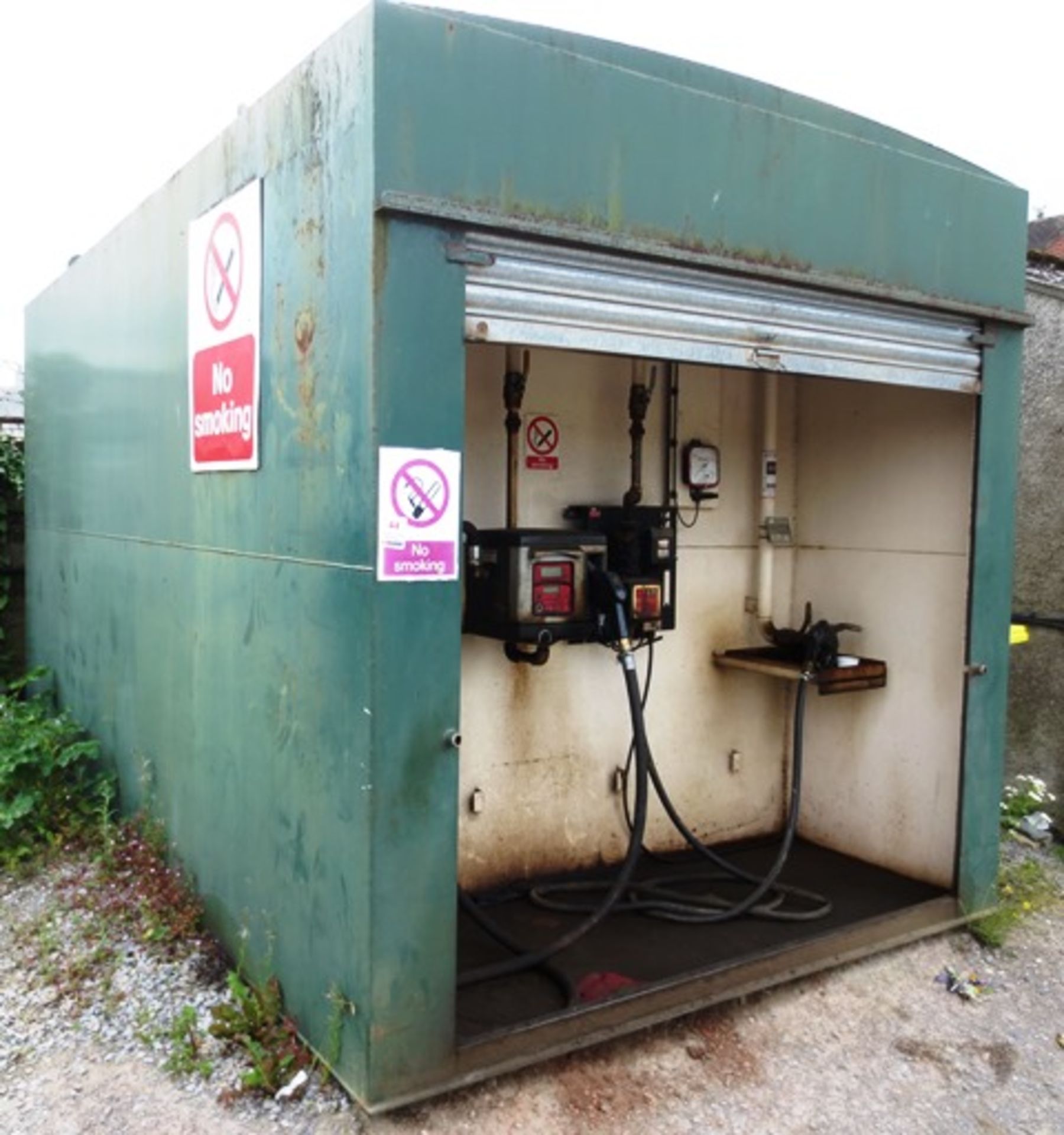 Steel bunded split fuel station / tank, 16,000 & 2,000 litre capacities, digital & dial type level