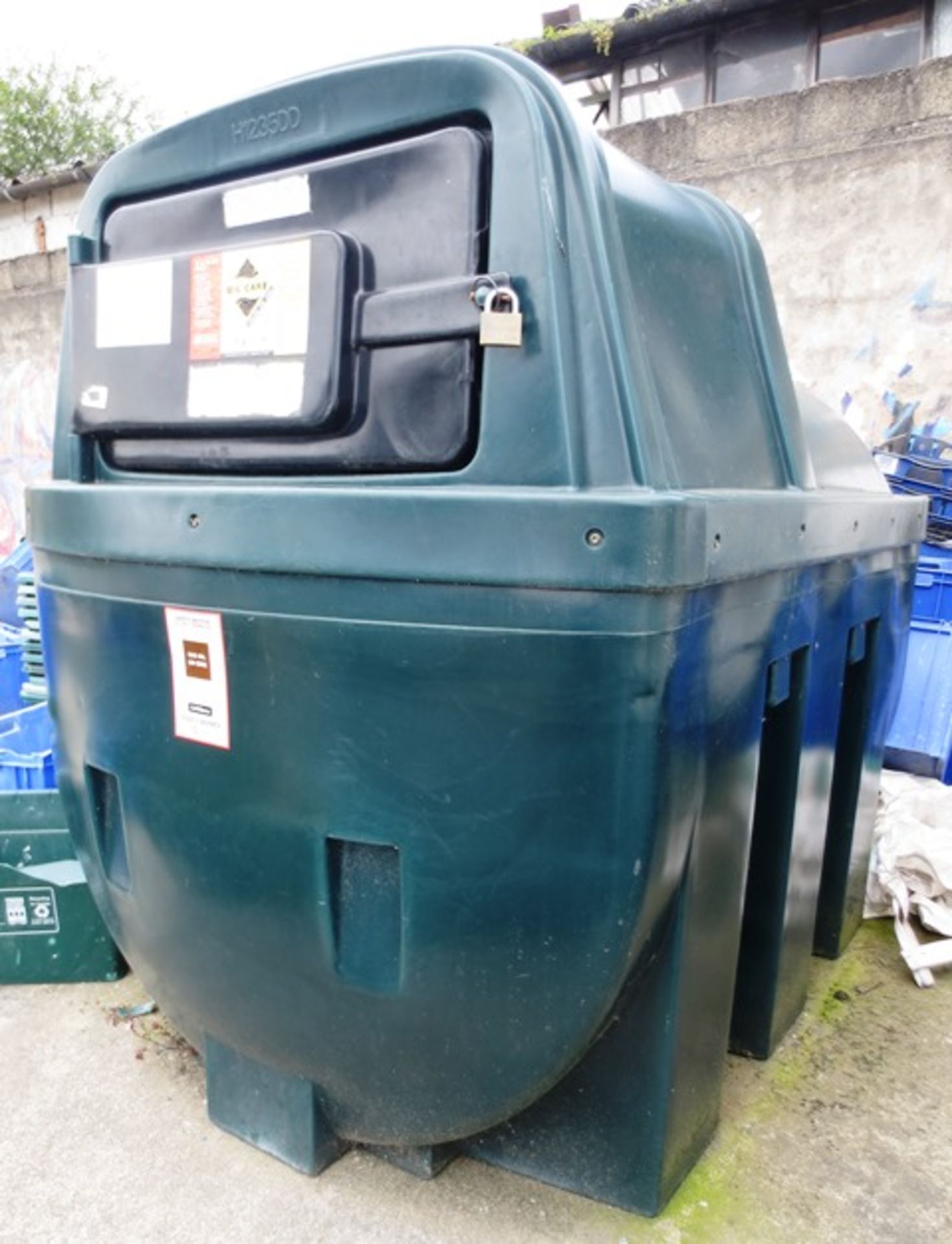 Desco plastic bunded fuel tank, model H1235DD, with dispenser (located at Mill Street, South Molton,