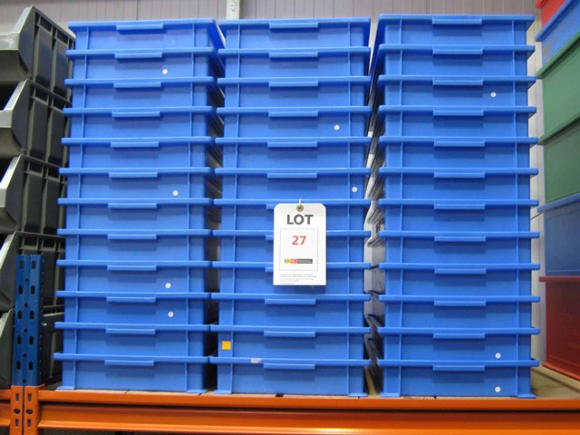 36 plastic storage trays, size 280mm x 420mm x 60mm high